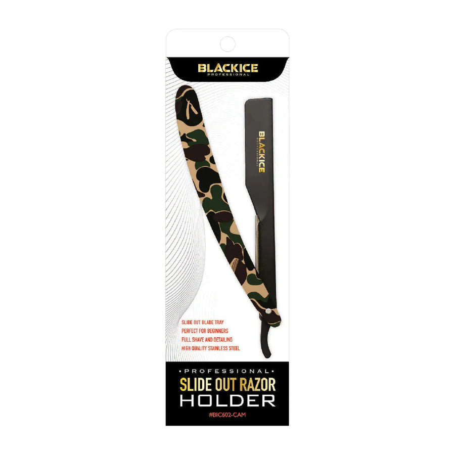BLACK ICE Camo Handle Straight Razor
