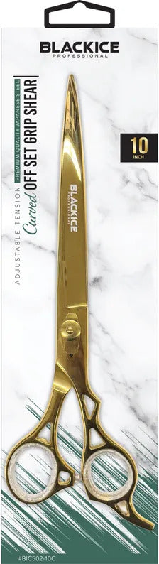 BLACK ICE Curved Off Set Grip Gold 10" Shears
