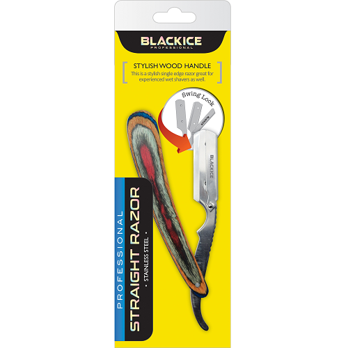 BLACK ICE Wood Handle Straight Razor