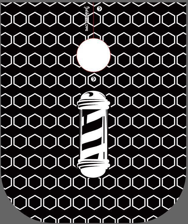 Barberpro Cape - Barbershop Black/White Hexagon #11