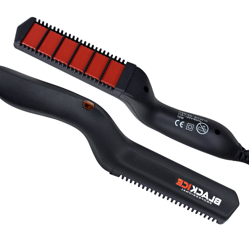Black Ice Beard Straightening Brush - Short Teeth