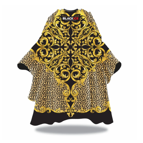 Black Ice Barber Cape (Baroque Leopard)