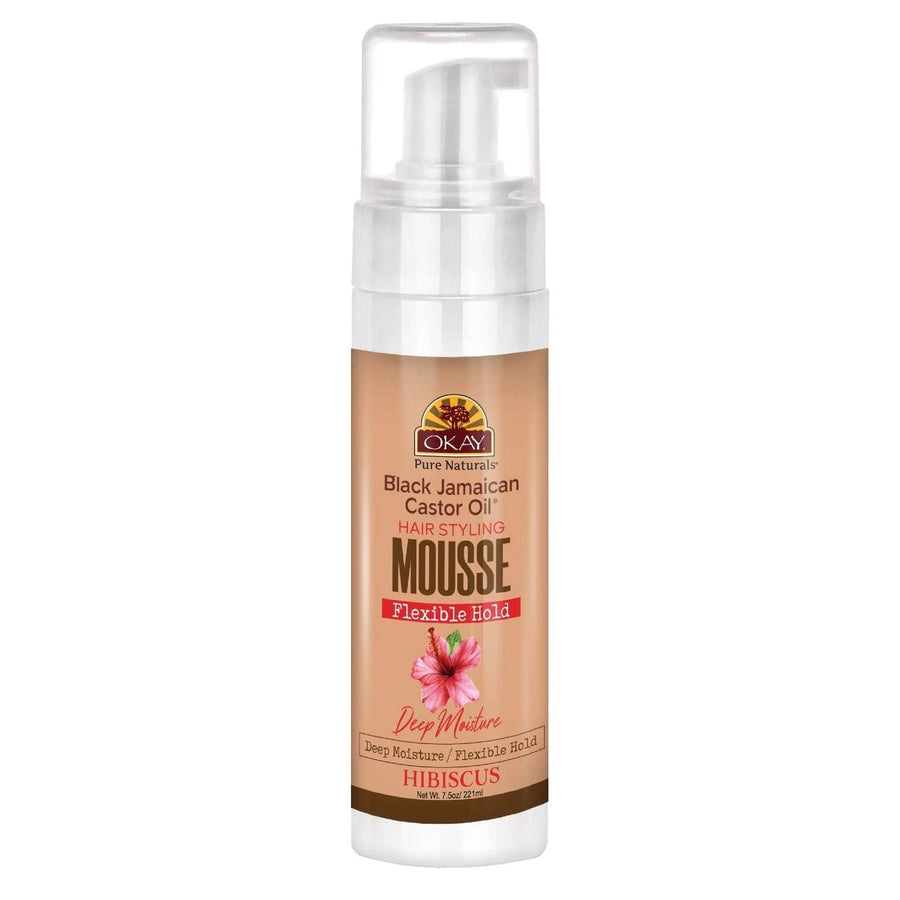 Okay Black Jamaican Castor Oil  Hibiscus Hair Styling Mousse 7.5 Oz