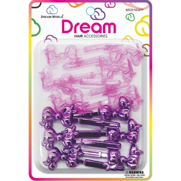 Chloe Barrette 16 Chubby Ribbon Glitter Purple