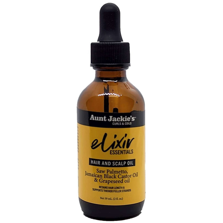 Aunt Jackies Elixir Hair And Scalp Oil Saw Palmetto Jamaican Black Castor Oil  Grapeseed Oil